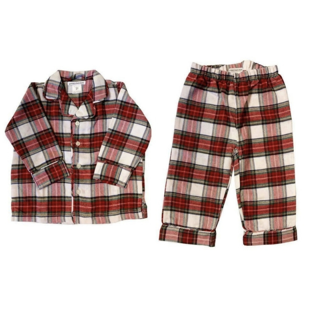 EUC Pottery Barn Kids 2T Plaid Flannel PJs